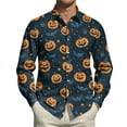 thumbnail image 5 of JGNGSHN Halloween Tshirts for Men Long Sleeve Funny Spooky Season Leopard Pumpkin Shirt Fashion Casual Tees Thanksgiving Fall Tops, 5 of 7