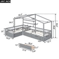 thumbnail image 3 of Noble House Yorke Twin Size House Platform Bed with 3 Storage Drawers, L-Shaped Solid Wood Frame, Gray, 3 of 13
