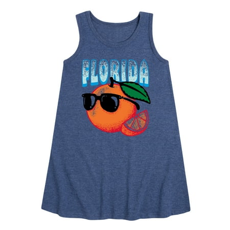 

Instant Message - Florida The Sunshine State Orange - Toddler & Youth Girls A-line Dress