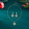 thumbnail image 4 of NICKSUN Christmas Snowflake Rhinestone Jewelry Set for Women, Crystal Pearl Snowflake Pendant Necklace & Dangle Earrings Matching Set, Winter Xmas Holiday Party Accessory Gift, 4 of 6
