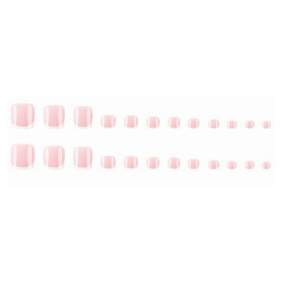 RAGUPEL French Tip Press On Nails,Elegant French Tip Design Toes Press On Toenails,Custom Fit Natural Look Toe Press On Nails,Style1