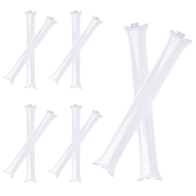 GOGO 100 PCS Cheer Sticks Inflatable Bam Bam Spirit Stick, White Cheerleading Noisemakers
