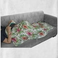 thumbnail image 5 of Luau Soft Flannel Fleece Throw Blanket, Print of Hawaiian Hibiscus Monstera Palm Leaves Blossoming, Cozy Plush for Indoor and Outdoor Use, 70" x 90", Vermilion Hot Pink, by Ambesonne, 5 of 5