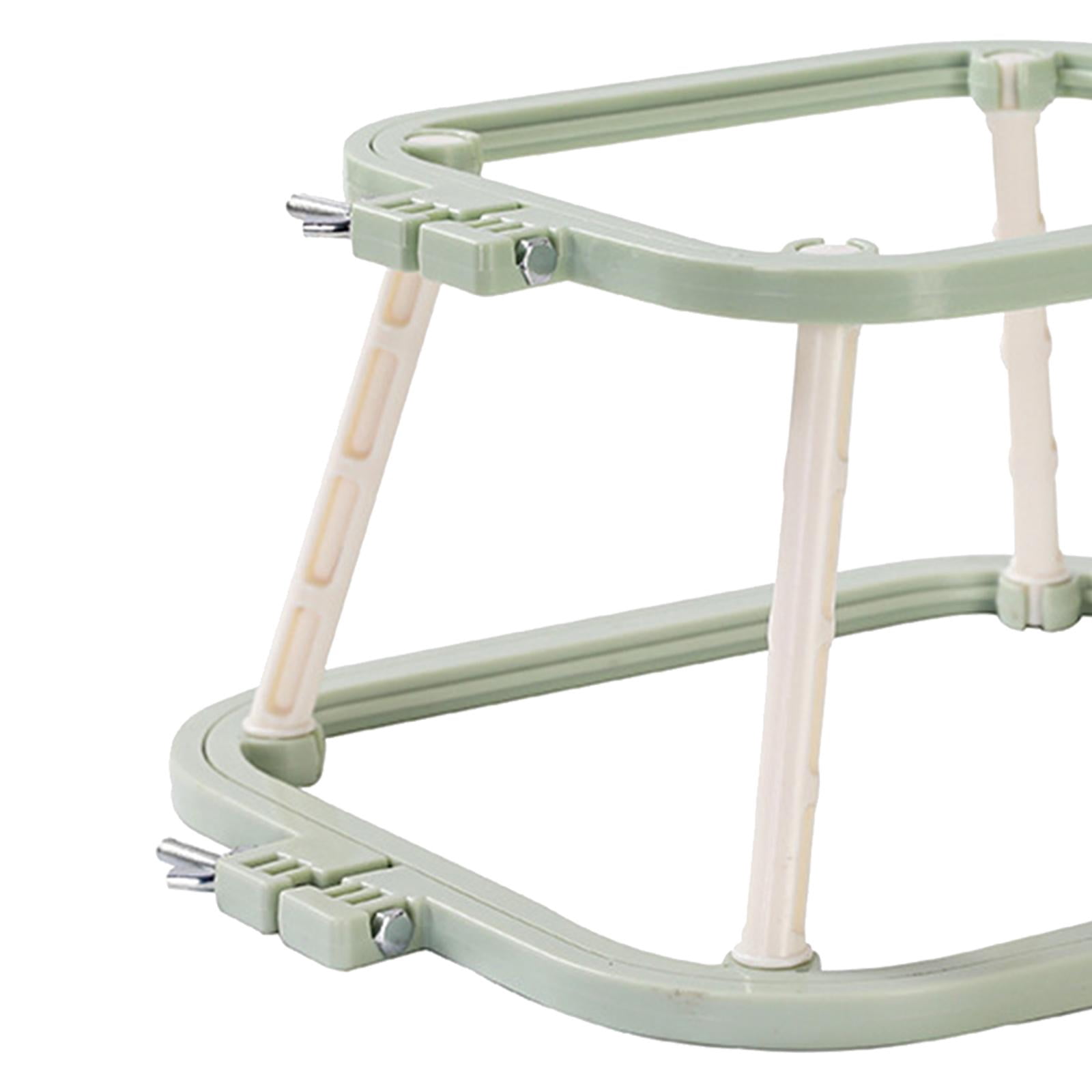 perfeclan Cross Stitch Rack Embroidery Frame Lap Stand Double Layer Art Crafts Stitching DIY Hands Embroidery Hoop Desktop green