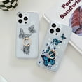 thumbnail image 2 of Clear Case Compatible with iPhone 13 Pro, Beautiful Butterflies Pattern Flexible TPU Shockproof Anti-Scratch Bumper Transparent Cover for iPhone 13 Pro with Ring Kickstand, F, 2 of 9