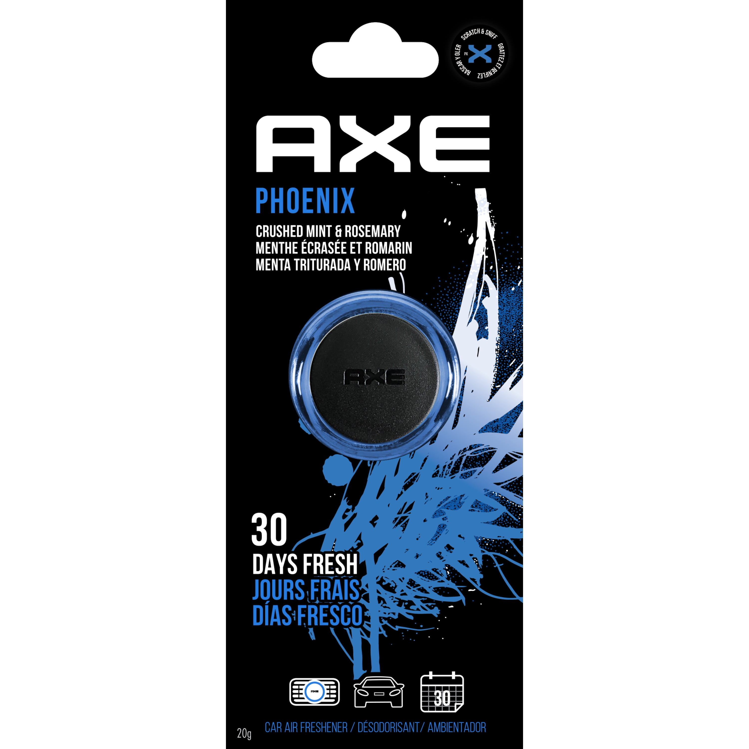 Axe Mini Vent Clip Car Air Freshener (Phoenix Scent, 1 Pack)