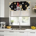 thumbnail image 4 of Black Gnomes Daisy Curtain Valances for Windows, Kitchen Valance Window Treatments Panel 2 Pack, Pastoral Country Garden Floral Rod Pocket Short Curtains for Bathroom Bedroom 42 x 18 Inch, 4 of 8
