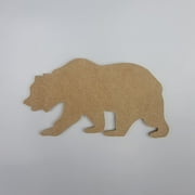 3" Bear, Unfinished MDF Art Shape by Wooden Craft Cutouts