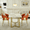 Orange, variant on 2-Pack Mid Century Modern Faux Leather Dining Chairs with Curved Open Back, Upholstered Kitchen & Dining Room Chairs, Barrel Back Accent Chairs with Metal Legs, Black