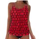 thumbnail image 1 of Trajes de Baño de Corte Alto para las Mujeres sin Mangas Impresión Push-Up Traje de Baño Acolchado Conjuntos de Blusa, Trajes de Baño de Cintura Alta para las Mujeres, 1 of 5