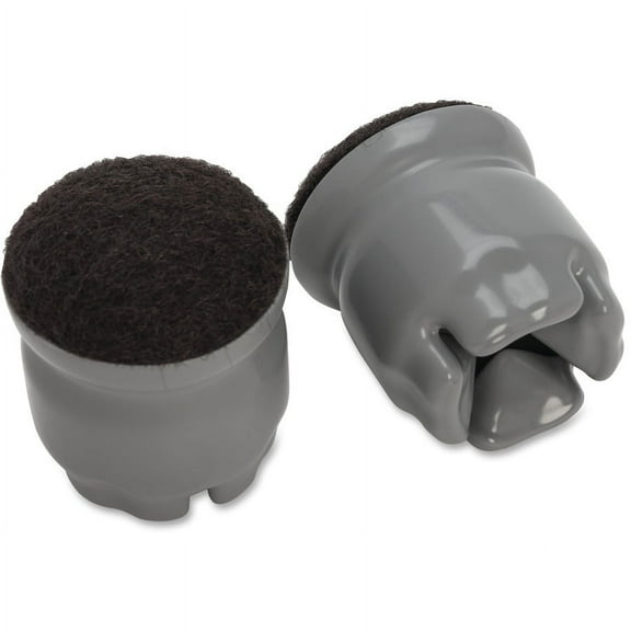 Lorell 1.5" Slip-on Floor Savers - Gray - Vinyl - 8/Pack | Bundle of 2 Packs