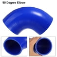 thumbnail image 4 of 80mm 3.15" ID 90 Degree Elbow Engine Silicone Hose Blue for Car Intercooler Intake Piping with 2 Pcs Clamps, 4 of 6