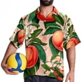 thumbnail image 4 of Peach Men's Short Sleeve Poplin Beach Shirts, Casual Printed Button Down Summer Hawaiian Shirt - Unisex, 4 of 6