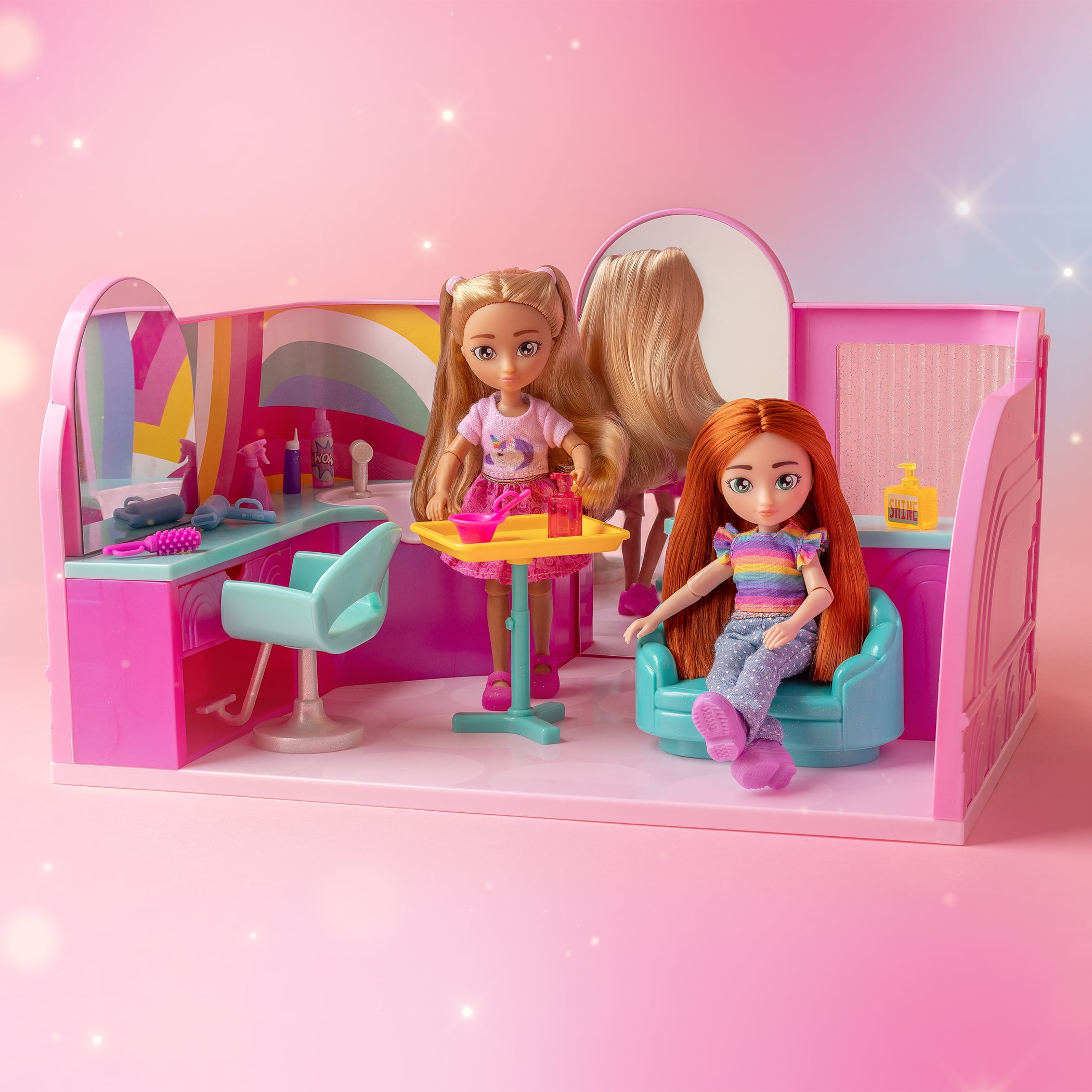 Hey Bestie 19pc Hair Salon Playset for Small Dolls (5.5-inch) with Accessories, Kids 3 Years & up