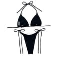 thumbnail image 7 of Bslissey Women's Sexy Bikini Sets Shiny Sleeveless Halter Neck Padded Bra with Low Waist Tie-up 2Pcs Swimsuit Ladies Fashion Summer Bathing Suits for Beach Wear, 7 of 7