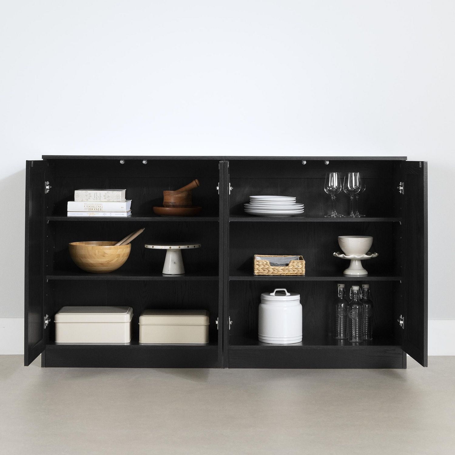 South Shore Arum Ensemble de 2 buffets avec tablettes