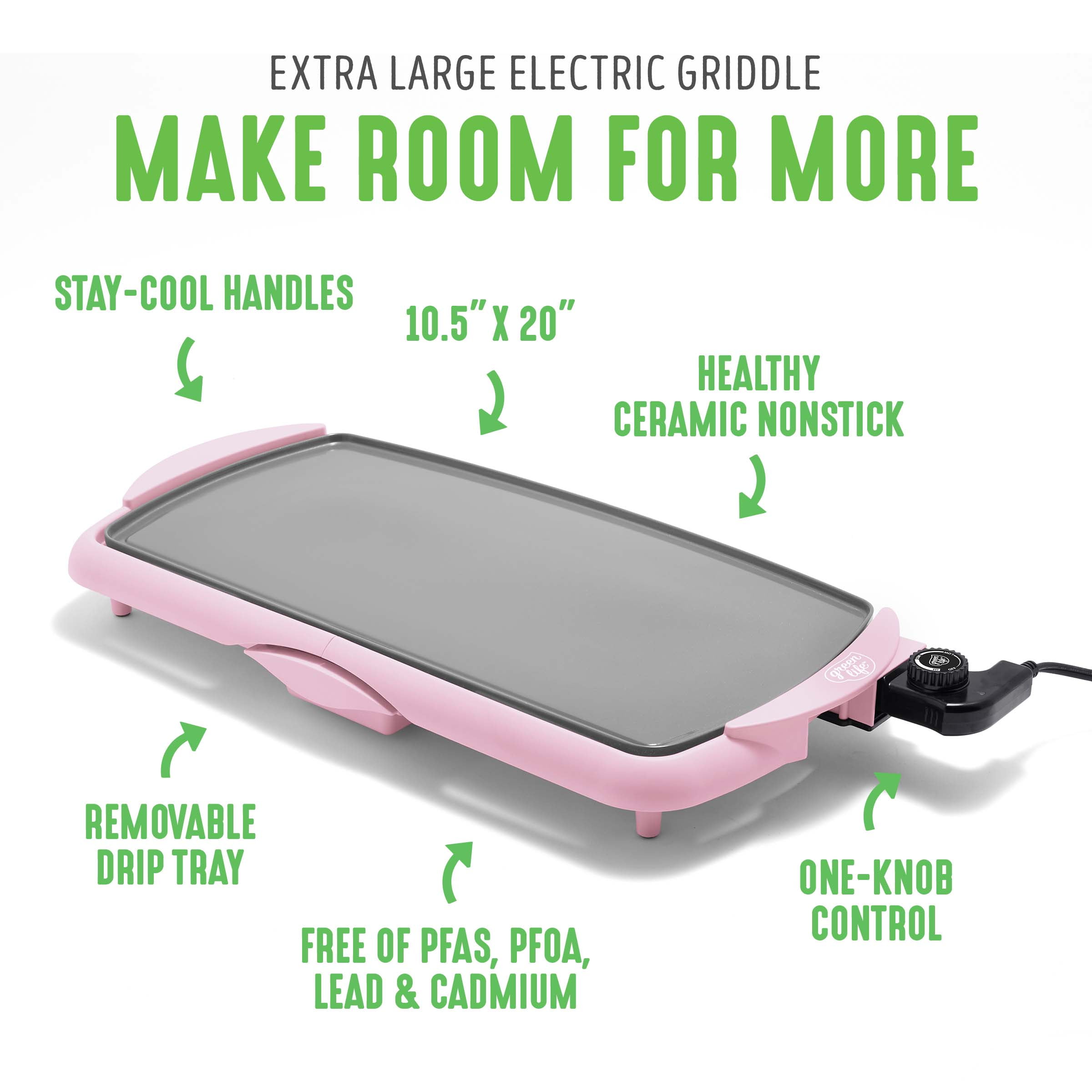 GreenLife Electric Skillet, Pink