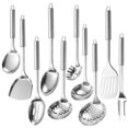thumbnail image 4 of Nvzi Utensilio de cocina de acero inoxidable, 33 x 9,5 cm, mango ergonómico, minimalismo moderno para la cocina, utensilio de cocina doméstico de uso diario - espátula, 1 unidad, 4 of 5