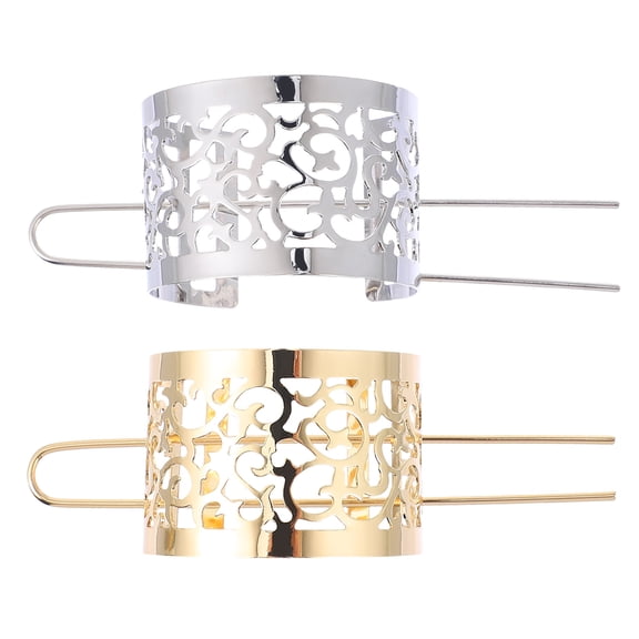 BESTYASH 2Pcs Silver Hairpin New Chinese Style Iron Hair Accessories for Women