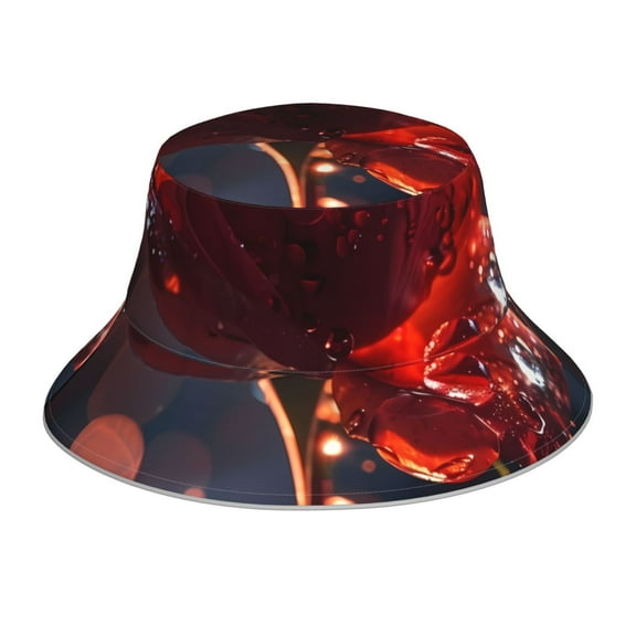 Xecao Artistic Dewdrop Rose Print Men and Women Night Reflective Hat Runner Cap Visor Bucket Hat Boonie Cap
