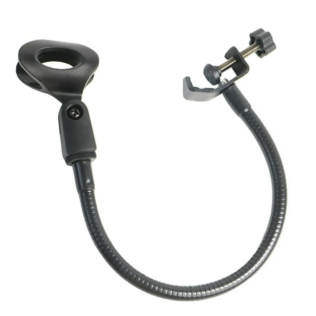 KAKOWELY C-type Microphone Clip Creative C-type Clip Microphone Rack Universal Hose Storage Shelf (Black)16.93"X3.15"X1.97"