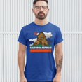 thumbnail image 3 of Tee Hunt California Bear Facepalm T-shirt The Great California Exodus Men's Tee, Blue, Small, 3 of 5