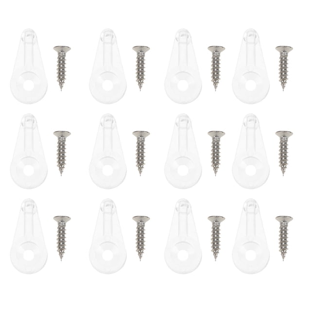 30pcs Mirror Fixing Clips Lens Glass Assembly Wardrobe Cabinets Bookcase Glass Embedded Fixing Clips with Screw (Transparent)