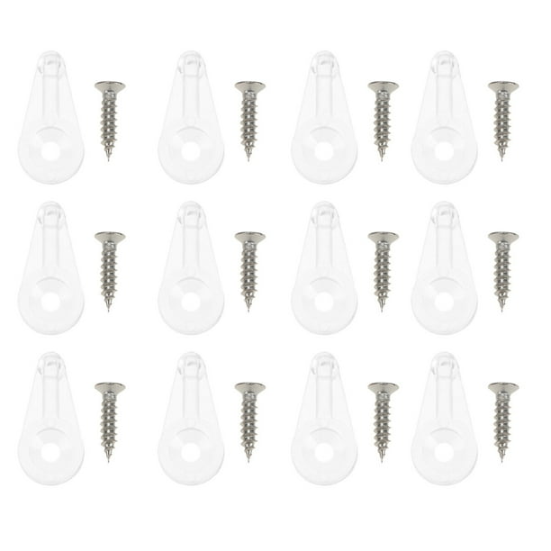 FELTECHELECTR 30 clips de fijación para espejos, lentes de cristal, armarios, estanterías, clips de fijación con tornillo (transparentes)