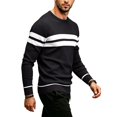 thumbnail image 7 of Mens Sweater Sweater Casual Striped Long Sleeve Fall Winter Pullovers, 7 of 7