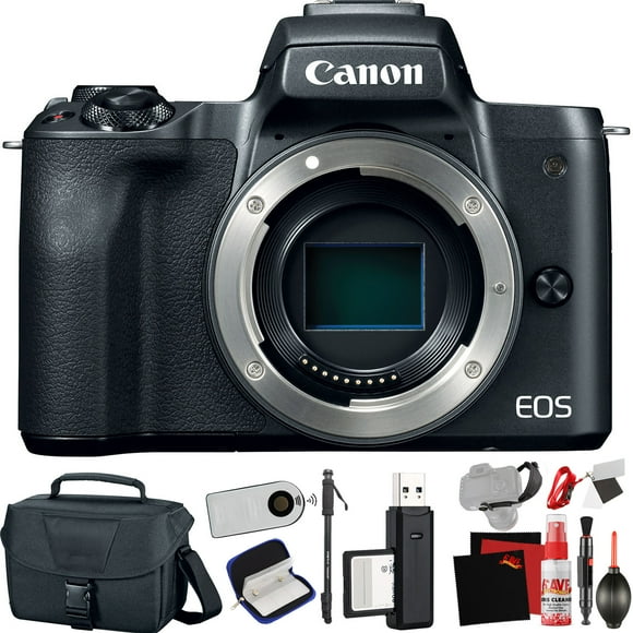 Canon EOS M50 Mirrorless Digital Camera (Body Only, Black) (Intl Model) +Extra A