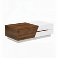 thumbnail image 6 of Modern White&Walnut Coffee Table Featuring an Extendable Sliding Top and Storage Space, 6 of 26