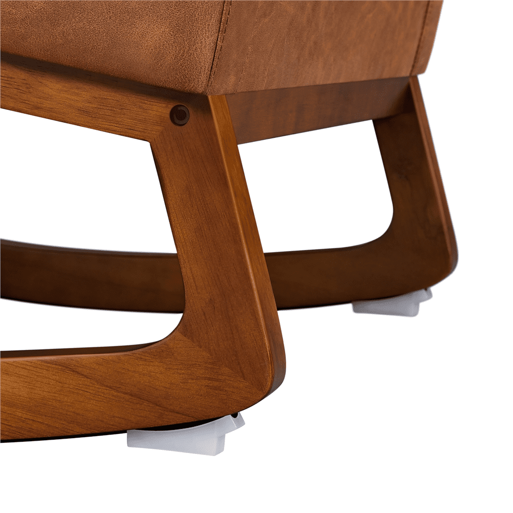 Yaheetech Faux Leather Upholstered Rocking Chair, Brown