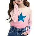 thumbnail image 2 of CHEEREAM Long Sleeve Shirts for Kids Girls Tops Summer Long Sleeve Star Print Shirt Tunic Blouses Spring Shirts 3-14T, 2 of 5