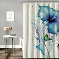 thumbnail image 2 of COMIO Durable and Washable Modern Watercolor Abstract Flower Floral Shower Curtain Multiple Sizes White, 2 of 6
