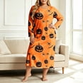 thumbnail image 2 of Edvintorg Women's Nightgowns & Sleepshirts Plus Size Halloween Printed Casual Sleep Dress Crew Neck Night Shirt Long Sleeve Loungewear Multicolor L, 2 of 7
