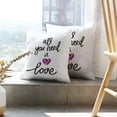 thumbnail image 6 of LALILO Throw Pillow Covers You Love Calligraphy Grunge Calligraphy Cushion Cover 18" x 18", 2297 Pack, 6 of 6