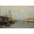 thumbnail image 3 of Stanislas Lépine 24x17 Black Modern Framed Museum Art Print Titled - The Port of Rouen, 3 of 5