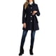 thumbnail image 2 of Abrigo largo elegante de invierno para mujer con cuello de solapa en azul oscuro XS, 2 of 6
