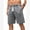 Gray, variant on IDOPIP Men's Vintage Cotton Shorts Waist Drawstring Shorts with Pockets Casual Shorts