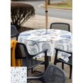 thumbnail image 5 of Outdoor Tablecloth with Umbrella Hole for Patio/Picnic/Party/Camping, Coastal Nautical Waterproof Table Cloth Square Cover Washable, Watercolor Beach Shell Starfish Conch Summer (54"x 54"), 5 of 8