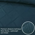 thumbnail image 5 of Exclusivo Mezcla Ultrasonic Twin Quilt Set, 2-Piece Lightweight Bedspreads Modern Striped Coverlet, Navy Blue, 5 of 7