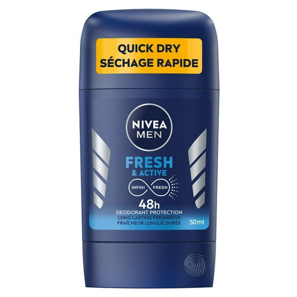 Déodorant Fresh and Active de NIVEA Men | Déodorant en bâton | Déodorant pour hommes | 48 h de protection contre les odeurs et la transpiration | Formule INFINIFRESH adaptée à tous les types de peau | 5T-14