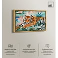 thumbnail image 2 of Relaxing Tiger Tropical Jungle Animals Canvas Wall Art by Art Remedy, Gold Floater Frame, 15"x10", 2 of 7