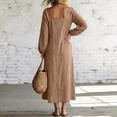 thumbnail image 5 of Women's Square Neck Long Sleeve Maxi Dress, Elastic Cuff Loose Fit Flowy Dress for Vacation Daily Wear Fall Wedding Guest, Women's Plus L, 5 of 9