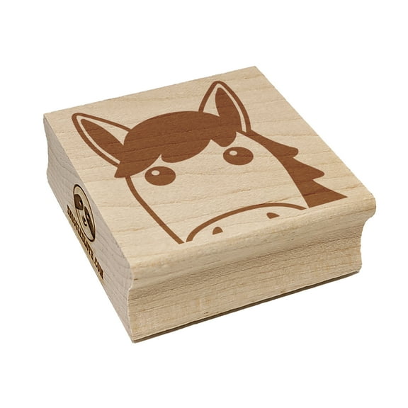 Peeking Horse Square Rubber Stamp Stamping Scrapbooking Crafting - Small 1.25in