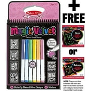 Melissa & Doug Butterfly: Magic Velvet Pattern Reveal Scenes & 1 Scratch Art Mini-Pad Bundle (05394)