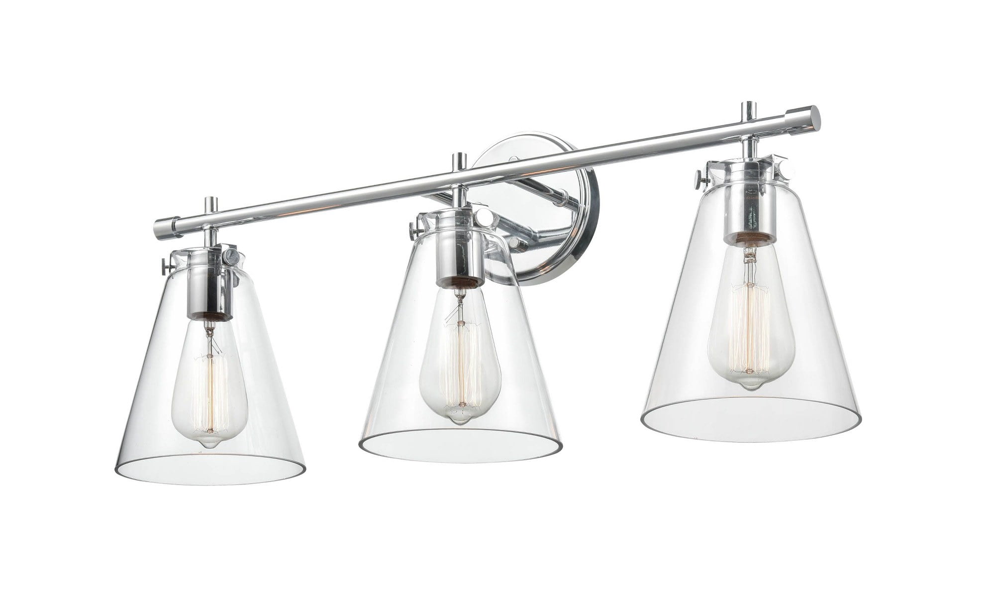 Millennium Lighting  Aliza 3 Light Vanity Fixture with Clear Glass Shades Chrome Chrome Polished