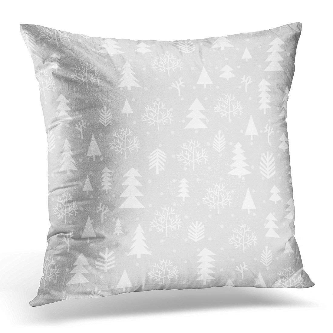 USART White Snow Winter Forest for and Christmas Silver Xmas Throw