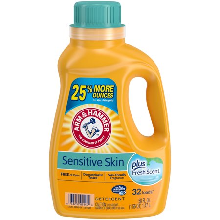 Arm & Hammer Sensitive Skin Plus Fresh Scent, 32 Loads Liquid Laundry Detergent, 50 Fl oz