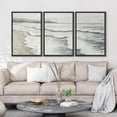 thumbnail image 3 of PixonSign Framed Canvas Print Wall Art Set Storm Cloud Beach Shore Waves Nature Wilderness Fine Art Illustrations Decorative Multicolor Landscape Rustic Country/Farmhouse - 24"x36"x3 Black, 3 of 5